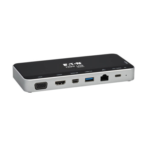 Tripp Lite series USB Dock, Triple Display - 4K HDMI & mDP, VGA, USB 3.x (5Gbps), USB-A/C Hub, GbE, 60W PD Charging