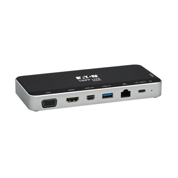Tripp Lite series USB Dock, Triple Display - 4K HDMI & mDP, VGA, USB 3.x (5Gbps), USB-A/C Hub, GbE, 60W PD Charging