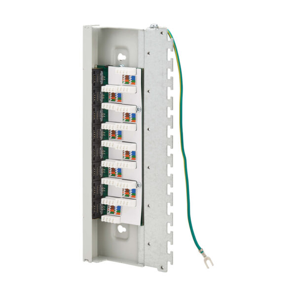 Tripp Lite series Cat6a STP Patch Panel, 8 Ports, DIN Rail or Wall Mount, TAA