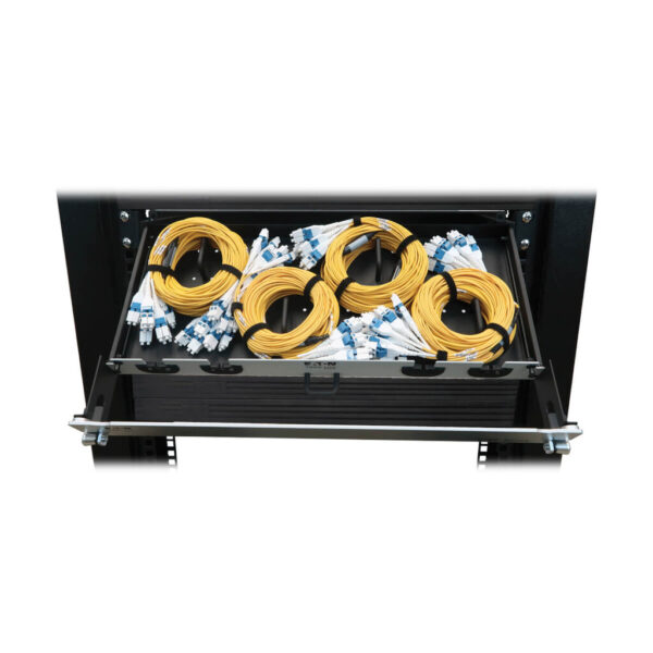 Tripp Lite series Preloaded Fiber Panel, 1U - 4x (8x LC/LC Duplex M/M) 16F Trunk Cables, OS2 Singlemode, 10 m (32.8 ft.)