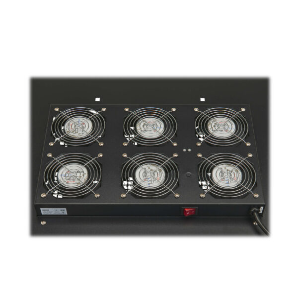 Tripp Lite series SmartRack Roof-Mounted Fan Panel for Wide Rack Enclosure Cabinets - 6 120V Fans, 630 CFM, 5-15P Plug