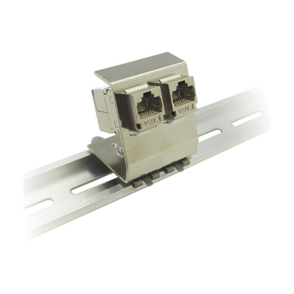 458e32165d956529779ac98a217940b5 Tripp Lite series 2-Port Metal DIN-Rail Mounting Module for Snap-In Keystone Jacks and Couplers, Silver, TAA