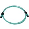 Tripp Lite series 40/100/400G Multimode 50/125 OM3 Fiber Optic Cable (12F MTP/MPO-PC F/F), LSZH, Aqua, 2 m (6.6 ft.)