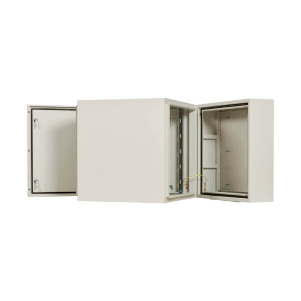Tripp Lite series SmartRack Industrial Enclosure with Lock - NEMA 4, Wall Mount, Metal Construction, Hinged Back, 28 in. Depth, 12U, Gray