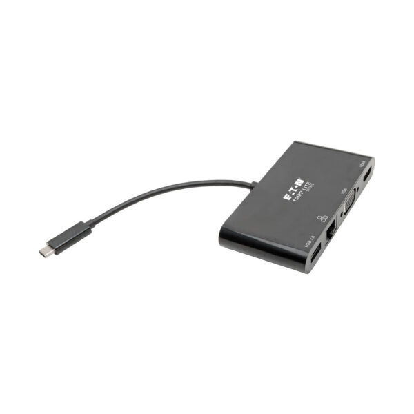 Tripp Lite series USB-C Multiport Adapter - 4K HDMI, VGA, USB 3.x (5Gbps) Hub Port, GbE, HDCP, Black