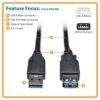 4686f4288d5f55c56c7a8dc3052617ef Tripp Lite series USB 3.0 SuperSpeed Extension Cable - USB M/F, Black, 3 ft. (0.91 m)