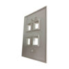 46b6ec7e7aaca33e37acf28e7647d4d5 Tripp Lite series Safe-IT 4-Port Single-Gang Keystone Wall Plate, Antibacterial, Ivory Gloss, TAA