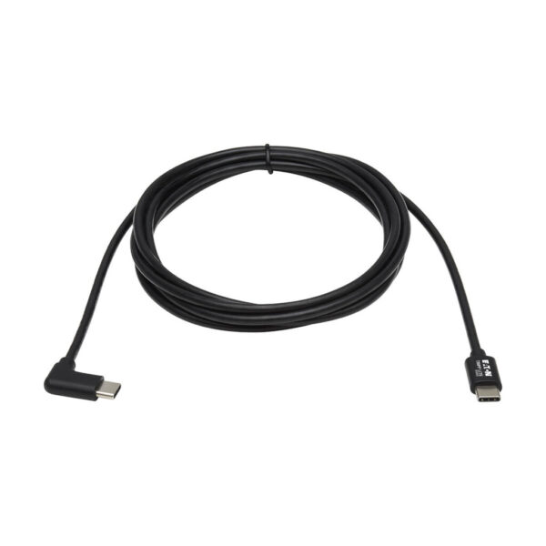 46c32c31424f2a448e41e11660b9f029 Tripp Lite series USB-C Cable (M/M) - USB 2.0, Right-Angle Plug, Black, 2 m (6.6 ft.)