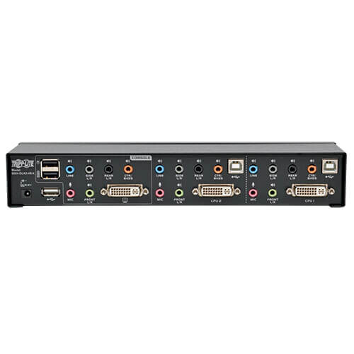 Tripp Lite series 2-Port DVI Dual-Link / USB KVM Switch with Audio and Cables, TAA