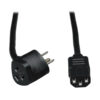 Tripp Lite series Piggyback Extension Cord, NEMA 5-15P/5-15R to C13 - 13A, 125V, 16 AWG, 6 ft. (1.83 m), Black