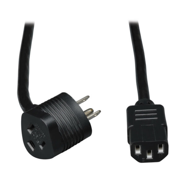 Tripp Lite series Piggyback Extension Cord, NEMA 5-15P/5-15R to C13 - 13A, 125V, 16 AWG, 6 ft. (1.83 m), Black