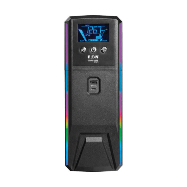 Tripp Lite series 1500VA 900W 120V Pure Sine Wave Gaming UPS Battery Backup - LCD, AVR, RGB LEDs, USB Charging, Power Saving