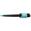 47fcda25ade21673f53b06444b9fe8c0 Tripp Lite series 400G Multimode 50/125 OM4 Plenum Fiber Optic Breakout Cable, 24F MTP/MPO-PC to (x4) LC Duplex (F/M), Aqua, 5 m