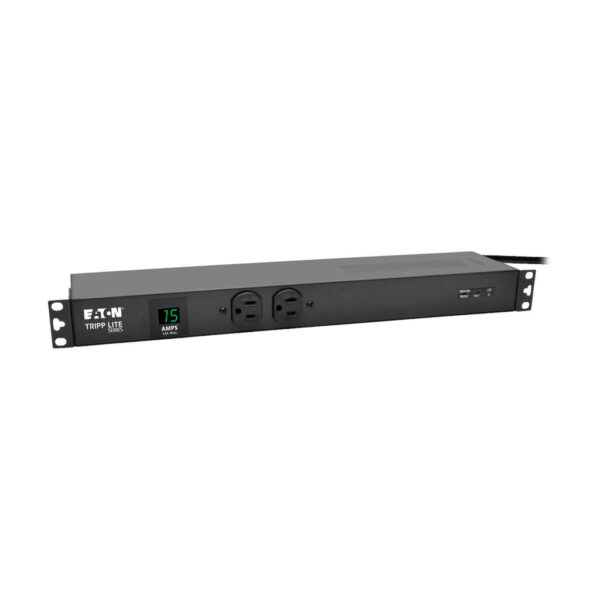 Tripp Lite 1.5kW 1-Phase Local Metered PDU with ISOBAR, 3840 Joules, 100-127V Outlets (14 5-15R), 5-15P, 15 ft. Cord, 1U Rack - PDUMH15-ISO