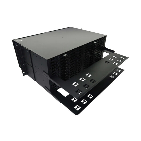 Tripp Lite series High-Density Panel Fiber Splice Enclosure - 24 Splicing Cassettes, 576 LC/APC SM 0.9 mm, 1.5 m Pigtail, 4U Rack