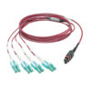 482607cdaf48d4a007f457a6b9f8fb2e Tripp Lite series 40G MTP/MPO to 4xLC Fan-Out OM4 Plenum-Rated Fiber Optic Cable, 40GBASE-SR4, Push/Pull Tabs, Magenta, 3 m