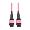 485c5dde2b8195a477f79d7ff542a9a1 Tripp Lite series 100G Multimode 50/125 OM4 Fiber Optic Cable (12F MTP/MPO-PC F/F), OFNP, Magenta, 1 m (3.3 ft.), TAA