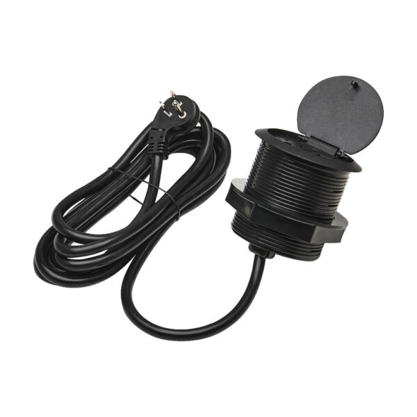 4864b0f45f7024ec1e3e2ec31c11db6d Tripp Lite series Protect It! In-Desktop Power Grommet - NEMA 5-15P, 2x USB-A Charging, Surge Protection, 10 ft. Cord, Antimicrobial, Black