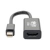 Tripp Lite series Keyspan Mini DisplayPort to HDMI Active Adapter/Video Converter (M/F) - 4K 60 Hz, DP 1.2, HDCP 2.2, Black, 6 in.