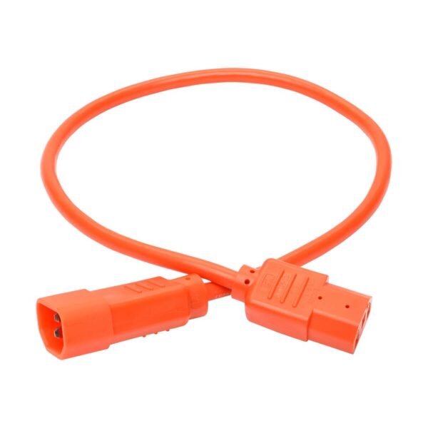 Tripp Lite series PDU Power Cord, C13 to C14 - 10A, 250V, 18 AWG, 2 ft. (0.61 m), Orange