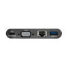 488769ceb16ab07f8e820be339a92fe7 Tripp Lite series USB-C Multiport Adapter, VGA, USB 3.x (5Gbps) Hub Port, Gigabit Ethernet and 60W PD Charging, Black