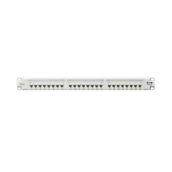 48de8544f3e90f1ebf350cd5e460f670 Tripp Lite series 24-Port Cat6 Patch Panel - 4PPoE Compliant, 110/Krone, 568A/B, RJ45 Ethernet, 1U Rack-Mount, White, TAA