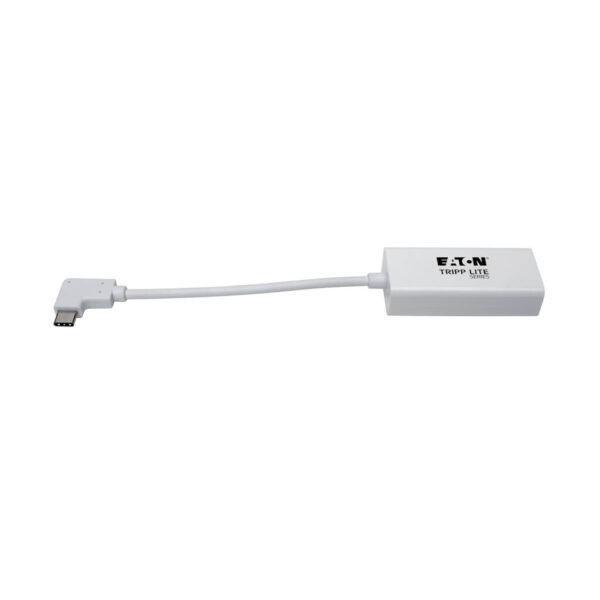 Tripp Lite series USB-C to Gigabit Network Adapter with Right Angle USB-C, Thunderbolt 3 Compatibility - White