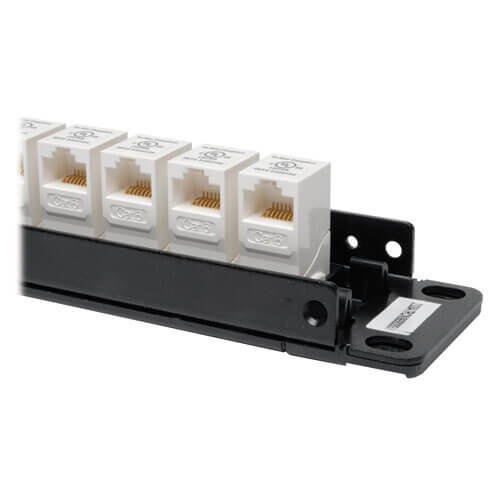 Tripp Lite series 24-Port Cat6/Cat5 Low Profile Feed-Through Patch Panel, 1U Rack-Mount/Wall-Mount, TAA