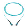 Tripp Lite series 100G Multimode 50/125 OM4 Fiber Optic Cable (12F MPO/MPO-PC F/F), Type-A Polarity, OFNP, Aqua, 3 m (9.8 ft.), TAA