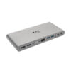 Tripp Lite USB-C Triple-Display Dock, 4K HDMI/DisplayPort, VGA, USB 3.x 5Gbps Hub, GbE, 100W PD Charging, Thunderbolt 3, Silver - U442-DOCK4-S