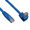 49aa71fb15b8ea0f127533254ab2c06e Tripp Lite series Down-Angle Cat6 Gigabit Molded UTP Ethernet Cable (RJ45 Right-Angle Down M to RJ45 M), Blue, 10 ft. (3.05 m)