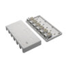 49ec39ab36cdd4c13c2626b44fd36db0 Tripp Lite series Pre-Configured Unshielded Cat6 6-Port Surface-Mount Box, 110 IDC, RJ45, White, TAA