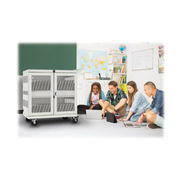 Tripp Lite series Multi-Device Charging Cart, 32 USB Ports, iPad and Android Tablets, Wall-Mount Option, White