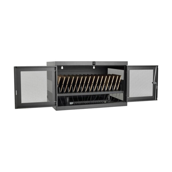 Tripp Lite series 16-Device USB Charging Station Cabinet with Sync for iPad and Android Tablets, Wall-Mount and Cart Options, Black