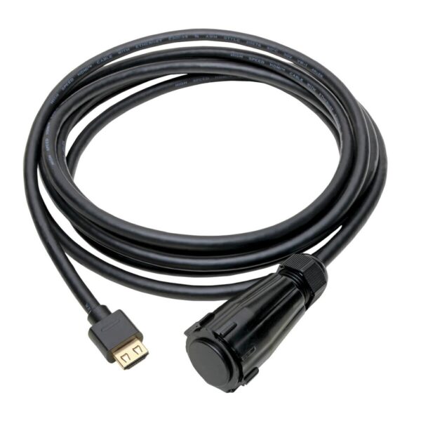 Tripp Lite series High-Speed HDMI Cable (M/M) - 4K 60 Hz, HDR, Industrial, IP68, Hooded Connector, Black, 12 ft.