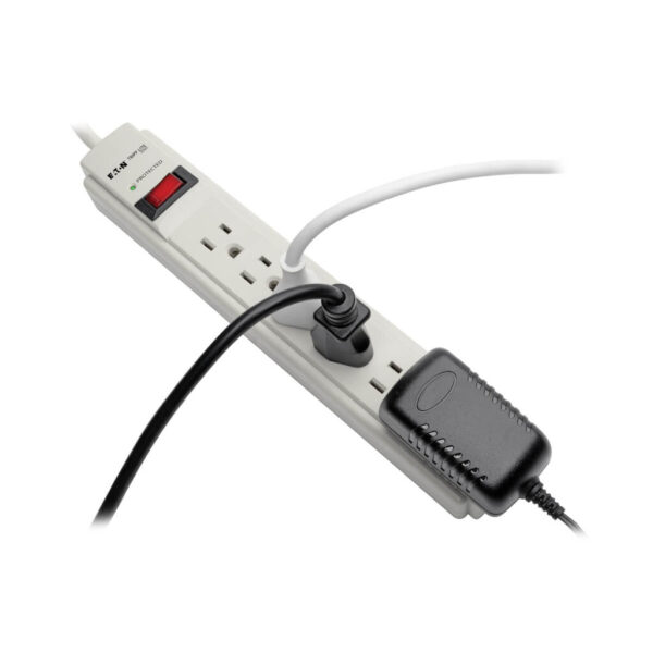 4a36dc0ae37e71b98ac492af754c515d Tripp Lite series Protect It! 6-Outlet Surge Protector, 8 ft. (2.43 m) Cord, 1200 Joules, Low-Profile Right-Angle 5-15P plug