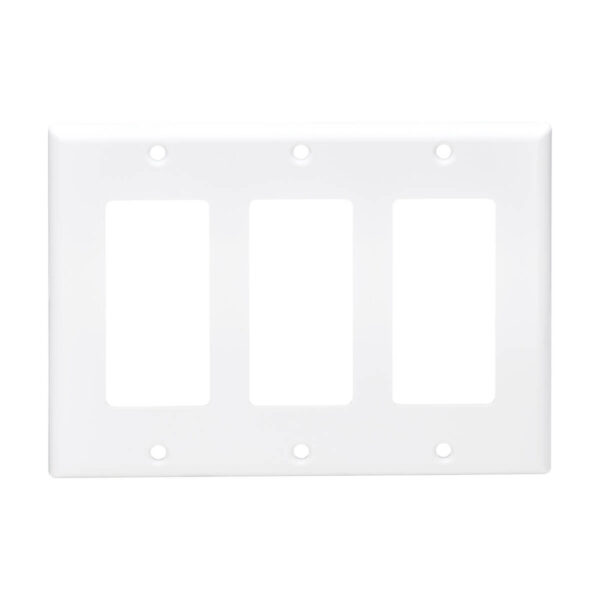 4a752481c7d61c763ef1bf2fd5ef7779 Tripp Lite series Triple-Gang Faceplate, Decora Style - Vertical, White, TAA