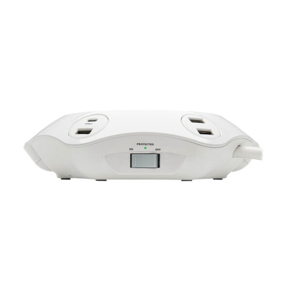 4a77ed33fbcd1f8972387ac6e594498f Tripp Lite Safe-IT Conference Surge Protector, 4 Rotating 5-15R Outlets, USB-C and 3 USB-A Ports, 10 ft. Cord, Antimicrobial - TLP410UCUFOAM