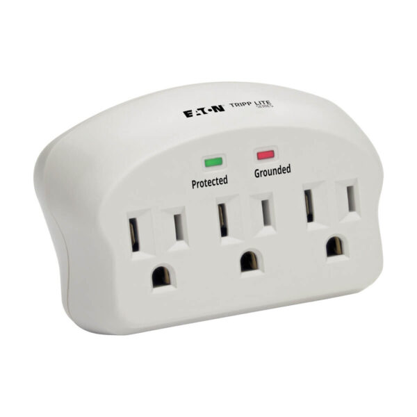 Tripp Lite series Protect It! 3-Outlet Surge Protector, Direct Plug-In, 735 Joules, 2 Diagnostic LEDs
