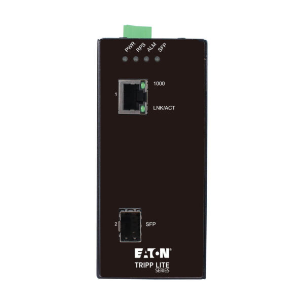 4a99e67b9d2c0923c17dda951282aa98 Tripp Lite series Hardened Gigabit Fiber to Ethernet Media Converter, 10/100/1000 Mbps, RJ45/SFP, -10° to 60°C, DC Power, TAA