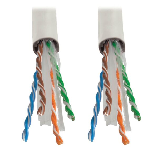 Tripp Lite series Cat6 Gigabit Solid Core UTP PVC Bulk Ethernet Cable, White, 1000 ft. (304.8 m), TAA
