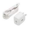 Tripp Lite series Compact USB-C Wall Charger with USB-C to Lightning Cable - 18W PD Charging, GaN Technology, White