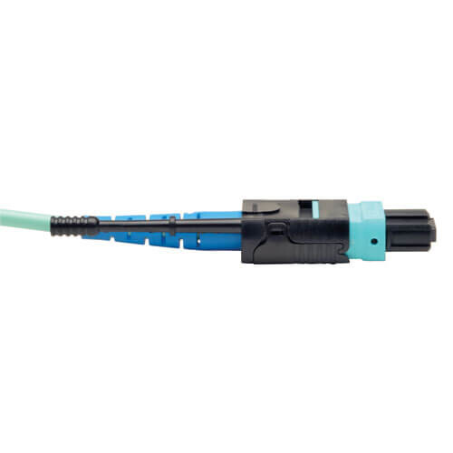 4b546be6655610bb0c6efbbf3287678c Tripp Lite series MTP/MPO Patch Cable with Push/Pull Tab Connectors, 100GBASE-SR10, CXP, 24 Fiber, 100Gb OM3 Plenum-rated - Aqua, 5M (16 ft.)