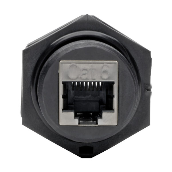 Tripp Lite series RJ45 Bulkhead Coupler for Cat5/Cat6, Female to Female, Shielded, Industrial, Dust Cap - IP68, TAA
