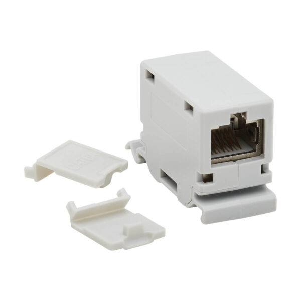 Tripp Lite series Cat6a Shielded In-Line DIN-Rail Mountable Snap-In Coupler (RJ45 F/F), TAA