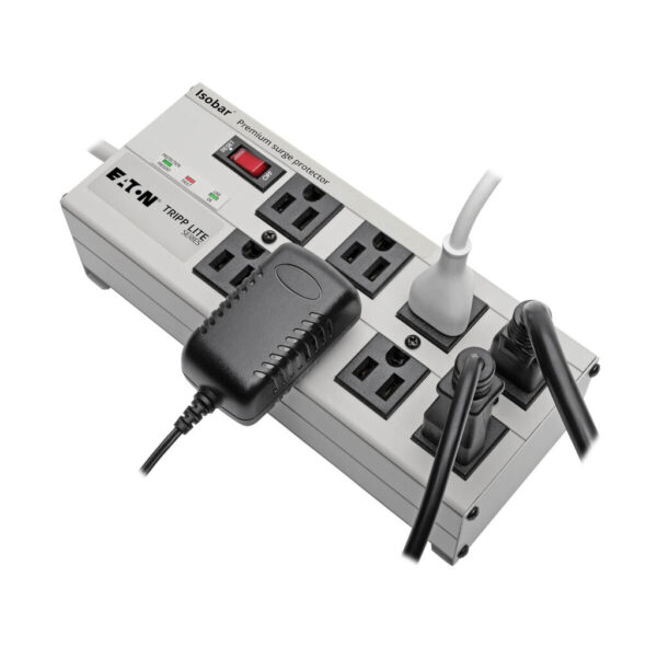 Tripp Lite series Isobar 8-Outlet Surge Protector, 25 ft. Cord with Right-Angle Plug, 3840 Joules, Diagnostic LEDs, Metal Housing