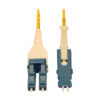 Tripp Lite series 40/100/400G Singlemode 9/125 OS2 Fiber Optic Cable (Duplex SN-UPC to Duplex LC-UPC M/M), LSZH, Yellow, 3 m (9.8 ft.)