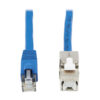 Tripp Lite series Cat6 Keystone Jack Cable Assembly - Unshielded, PoE+, RJ45 M/F, 18-in. (45.72 cm), Blue, TAA
