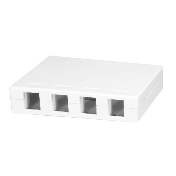SMB-4WH-S Image 4-Port Surface Mount Box W/Cover & Base, Adhesive Strip & Mounting Screws White