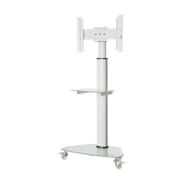 4ccbde256f3ebe2ef18669ef9464f1fb Tripp Lite series Premier Rolling TV Cart for 37” to 70” Displays, Frosted Glass Base and Shelf, Locking Casters, White